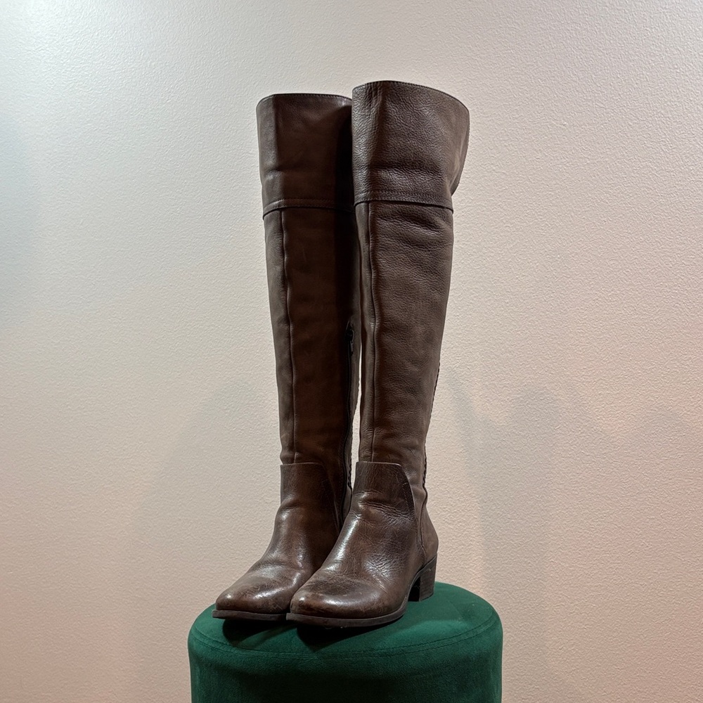 Vince Camuto Brown Over-the-Knee Leather Boots